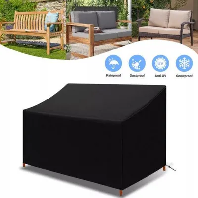 Image de Couverture de banc de jardin 190x66x89cm Outdoor Imperméable Résistant aux intempéries Meubles de jardin Housses de protection pour jardin Balcon Terrasse Banc Banc de parc Banc en bois