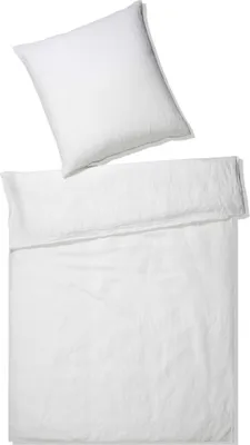 Produktbild von elegante Halbleinen-Bettwäsche-Garnitur Breeze Farbe weiß Größe 200x200+2x40x80cm
