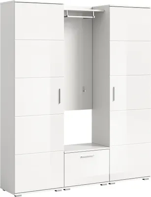 Produktbild von Prego Kompaktgarderobe Weiß / Weiß Hochglanz