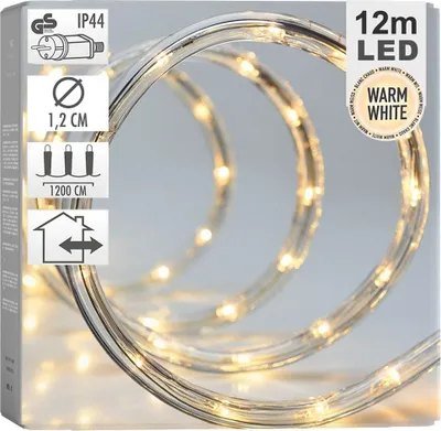 Zdjęcie produktu dla Sznur świetlny LED o długości 12 m, przezroczysty kabel, do użytku wewnątrz i na zewnątrz