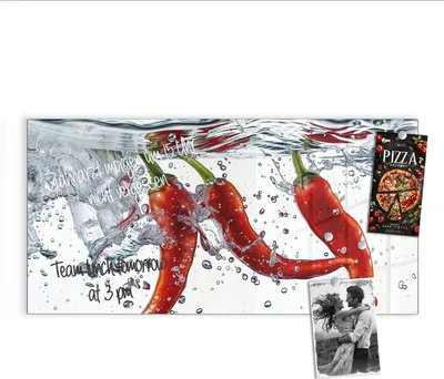Produktbild von Magnettafel 100x50cm Pinnwand Whiteboard beschreibbar - Chilis im Wasser