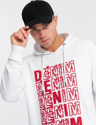 Produktbild von Ombre Clothing Herren-Kapuzenpullover mit Kapuze Jael weiß XL
