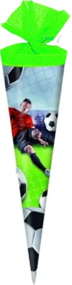 Produktbild von Schultüte / Zuckertüte / Länge: 35cm / rund / "Fußball"