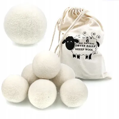 Produktbild von Trocknerbälle für Wäschetrockner 6er Set - 100% Öko Schafwolle - Weiche Wäsche - Kurze Trocknungszeit ZAXER