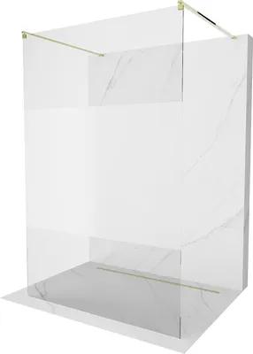 Produktbild von Mexen Kioto freistehende Duschwand 120 x 200 cm, Transparent/Frost 8 mm, Gold - 800-120-002-50-35