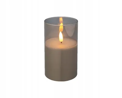 Image de Kaemingk Bougie LED cire Indoor 12,5 cm gris fumé