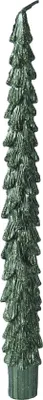 Produktbild von Spitzkerzen Paraffin 25cm Tannenbaum Form 2er Set Piniengrün