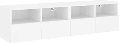 Image de vidaXL Armoires murales TV 2 pcs. Blanc 60x30x30 cm Bois composite