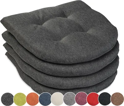Produktbild von sunnypillow 4er Set Stuhlkissen 40x40 cm Polsterauflage 5cm dick Auflage für Stühle/Bänke in Haus und Garten Sitzkissen Sitzauflage Stuhlauflage Gartenkissen Esszimmerstuhl oder Küche Anthrazit