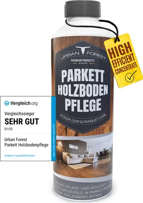 Produktbild von Holz Bodenreiniger & Bodenpflege für Innen und Außen |Pflege & Reiniger Böden|Boden reinigen wie Profis mit Parkett Holzboden von URBAN FOREST 1000ml