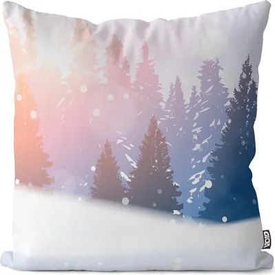 Produktbild von VOID Grafik Winterwald Kissenbezug Kissenhülle Sofakissen Kissen Deko Outdoor-Kissen Dekokissen