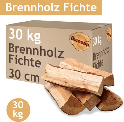 Produktbild von Palivové drevo Smrek Palivové drevo 30 kg Drevo 30 cm Pre kachle a krby Ohnivá misa Gril Palivové drevo Polená Drevo Komorovo sušené Flameup