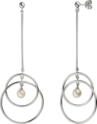 Produktbild von JOBO Ohrhänger 925 Sterling Silber 2 Süßwasser Perlen Ohrringe Ohrstecker