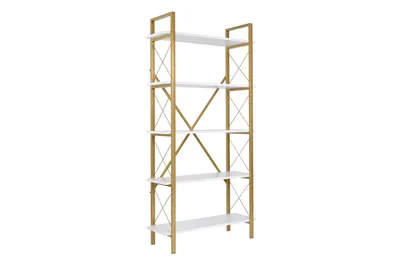 Produktbild von Skye Decor, Elysian - White, Gold, Bücherregale, Weiß, 90 x 180 x 33,5 cm