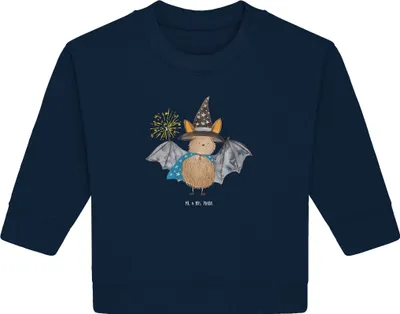Produktbild von Mr. & Mrs. Panda Organic Baby Pullover Fledermaus Zauberer 6. - 12. Monat - French Navy - Geschenk, Fledermäuse, Magier, Bullover, Lustige Sprüche, Frauen, Reinsteigern