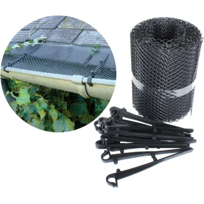 Produktbild von Dachrinnenschutz für RG 80 100 125 mit 16 Clips Kunststoff schwarz
