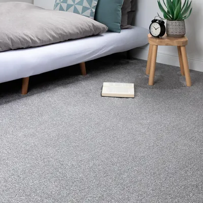 Produktbild von Steffensmeier Teppichboden Sardinien Meterware  | Auslegware für Kinderzimmer Wohnzimmer Schlafzimmer | Grau, Größe: 100x900 cm