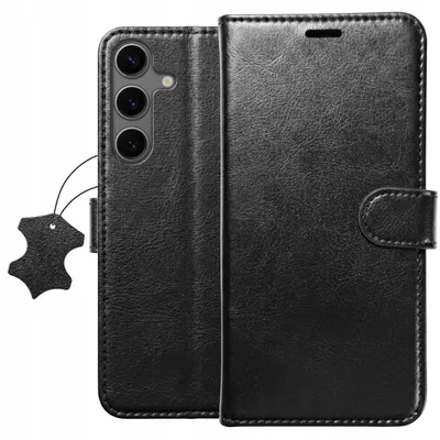 Produktbild von Klapphülle für Samsung S24 – Leder-Wallet-Case + 9H-Displayschutzglas