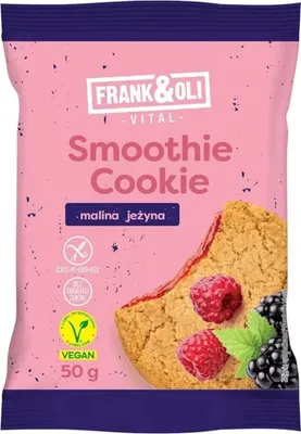 Obrázok produktu pre SMOOTHIE COOKIE OAT sušienky VEGAN bez cukru bez lepku RASPBERRY BROMBEERE 50G