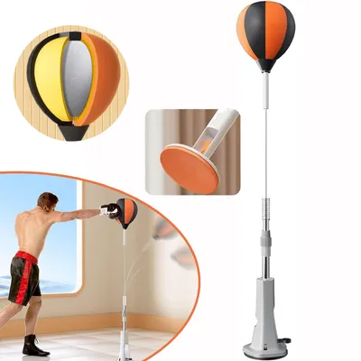 Produktbild von Boxsack mit Ständer, Boxing Reflex Bag, 138-155 cm, Übungs Speedball für Heimübungen Im Innen Und Außenbereich
