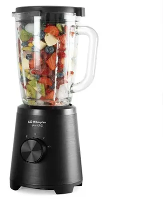 Zdjęcie produktu dla Orbegozo BV 15300, Blender stołowy, 1,75 l, Funkcja pulse, Rozgniatacz do lodu, 1500 W, Czarny