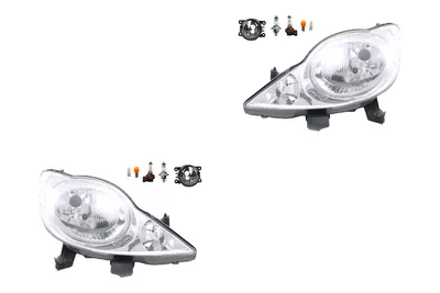 Produktbild von Scheinwerfer Satz passend für Peugeot 107 06/05-01/12 H4 +Nebel+Leuchtm. 8200074008 6202E1 00006202E1 6710027 0000620639 620639 0000620 Johns