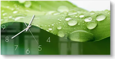 Produktbild von DEQORI Glasuhr 60x30 cm Zahlen 'Tropfenfrische' Wanduhr Glas Uhr Design leise Küchenuhr