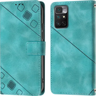 Produktbild von Hülle für Xiaomi Redmi 10 Prägung Flip Leder Brieftasche Schutzhülle mit Ständer Grün