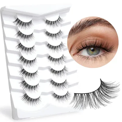 Produktbild von Künstliche Wimpern Nerz Flauschig Natürlicher Look 7 Paar D12 Flirty 13mm