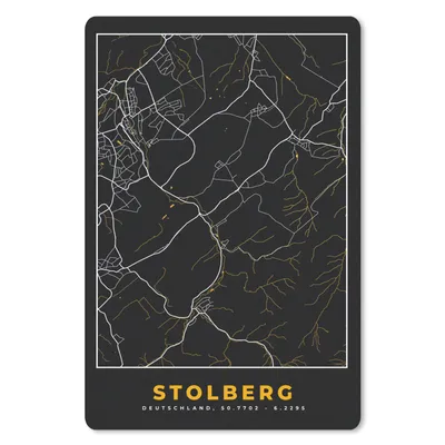 Produktbild von MuchoWow® Mauspad Mousepad Schwarz und Gold - Stadtplan - Stolberg - Deutschland - Karte 18x27 cm - Mousepads - Maus Mat - Pad - Mausunterlage