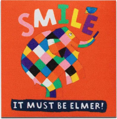 Produktbild von Elmer Smile - Aufnäher, Bügelbild, Aufbügler, Applikationen, Patches, Flicken, zum aufbügeln, Größe: 6,5 x 6,4 cm
