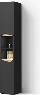 Immagine prodotto di Armadio per il bagno Livinity Timavo Antracite 30 x 180 cm con porte e vani aperti, Model 52972