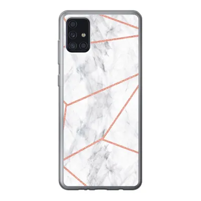 Produktbild von MuchoWow® Handyhülle Schutzhülle Hülle für Samsung Galaxy A52 5G Marmor - Roségold - Weiß Silikon Softcase Handy Hülle - Umschlag