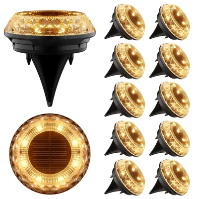 Produktbild von Shuniu Solar Bodenleuchten Aussen, 12 Stück, 8 LEDs, 3000K Warmweiß