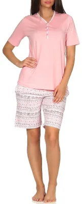 Produktbild von Damen Shorty Pyjama kurzarm Ethnolook – auch in Übergrössen bis Grösse 60/62 – 102 90 226 ; rosa , 36