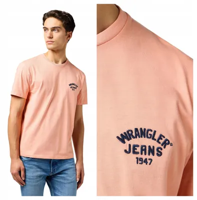 Produktbild von Wrangler | Herren-T-Shirt mit kleinem Logo, Hellrosa, klassische Größe S