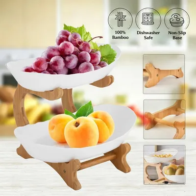 Produktbild von 2 Etagen Obstschale Obstregal Obst-Küchenorganizer Obstkübel Küche Ablagekorb