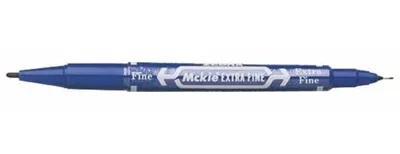 Obrázok produktu pre Permanentný popisovač, 0,5/1,0 mm, obojstranný, ZEBRA "Mckie Extra Fine", modrá