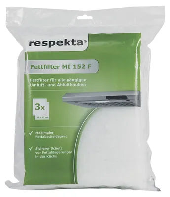 Produktbild von Fettfiltermatte Fettfilter Respekta MI152F 3 Stück zuschneidbar 530x400mm Dunstabzugshaube Universell einsetzbar für DH 520 540 610 611 620 621 630 631 640 4178 4217 4221