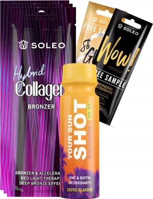 Productafbeelding van Soleo Collagen Hybrid bronzer bruiningslotion 3 stuks 15 ml Bruiningsset