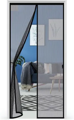 Produktbild von Famanu Fliegengitter für Balkontüren - 80 x 210 cm, ohne Bohren, magnetisch, automatisch schließend