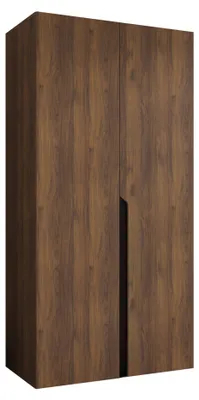 Produktbild von MIRJAN24 Kleiderschrank Mila 1 100, Schlafzimmer, Kleiderschrank, mit zwei Drehturen und mit Kleiderstange, Modern, Garderobenschrank (Farbe: Nuss Warmia + Schwarz)