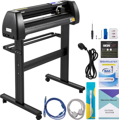 Produktbild von VEVOR Vinyl-Schneidemaschine Schneideplotter, 870 mm, LED-Plotter-Drucker, Präzise Manuelle Positionierung, Softwareunterstützung für MAC- und Windows-Systeme, Einstellbare Kraft & Geschwindigkeit