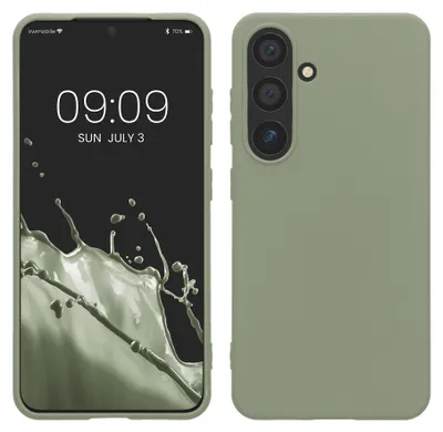 Produktbild von kwmobile Handyhülle für Samsung Galaxy S24 Hülle - TPU Case - Kabelloses Laden - Schutzhülle Cover in Graugrün