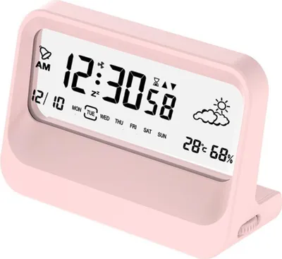 Produktbild von INF Multifunktionaler Digitaler Studentenwecker mit Temperatur und Timer Rosa