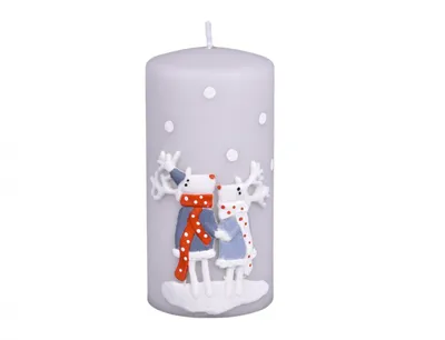 Image de Bougie SOB AVEC BOULE Bougie de Noël d7x14cm