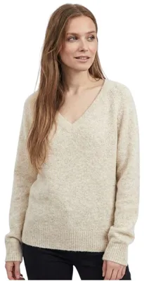 Produktbild von Vila Vidua Damen Pullover aus Wolle und Alpaka, cremefarben S