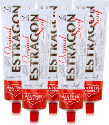 Produktbild von Mautner Estragon Senf 330g - Das würzig scharfe Original (5er Pack)