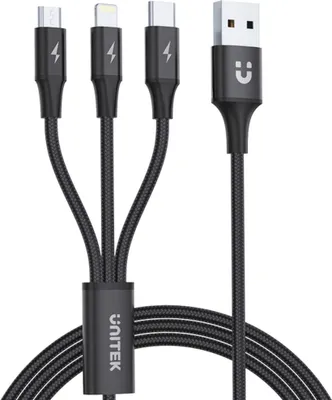 Obrázek produktu pro 3v1 USB kabel Unitek - USB-C, Lightning, Micro USB
