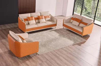 Produktbild von Designer-Sofa Sofa 3 Sitzer Modernes Sofa Wohnlandschaft Ledersofa